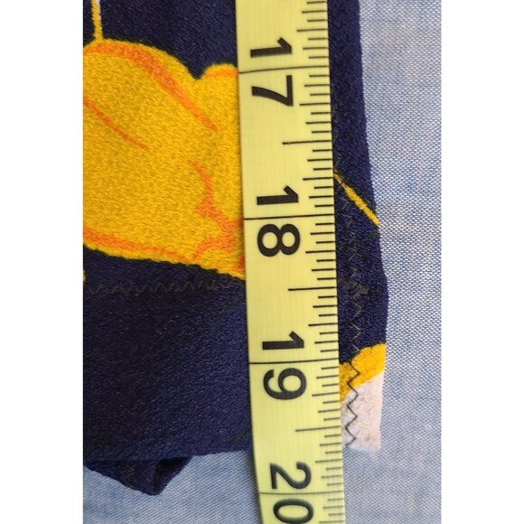 Vintage Floral Long Kaftan Dress Handmade Navy Yellow Green Abstract Print - Picture 11 of 16